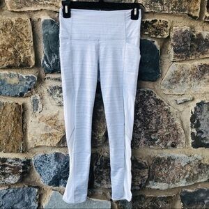 Athleta Gray Woven Mesh Pocket Leggings